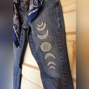 DKNY Handpainted Moon Phase Jeans Size 4